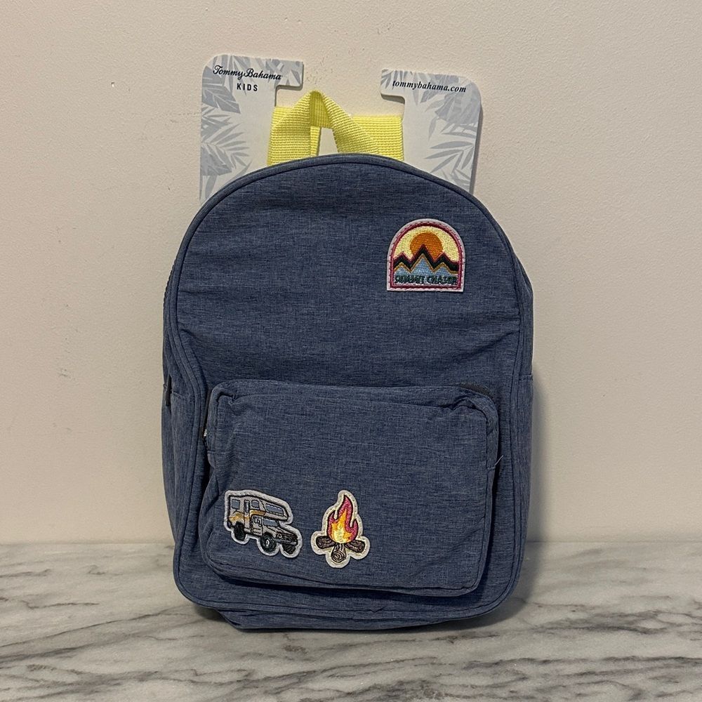 Tommy Bahamas Blue Kids Backpack with Patches NEW NWT